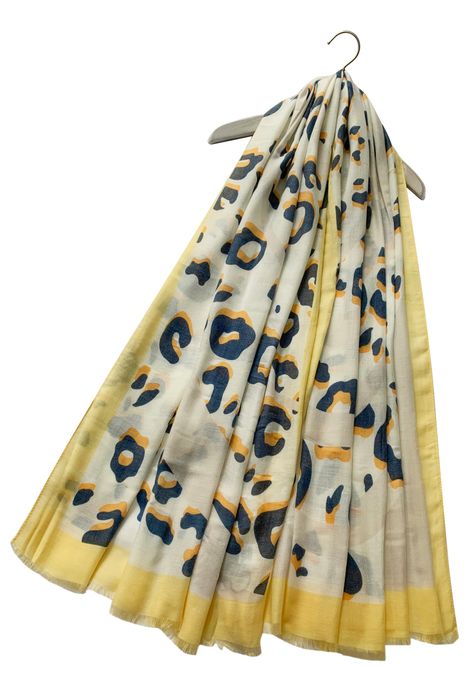 Swirl Leopard Print Frayed Scarf